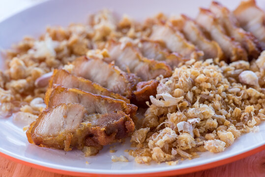 Authentic Thai Grilled Pork Neck Served with Spicy Jaew Dipping Sauce