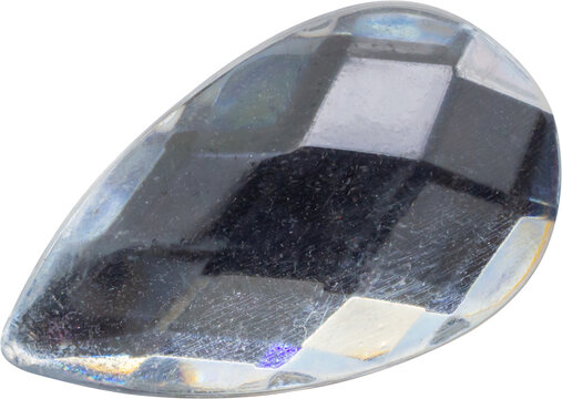 Teardrop Gemstone Sticker Isolated on White Background