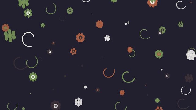 Seamless loop muted orange ornamental medallion motion background