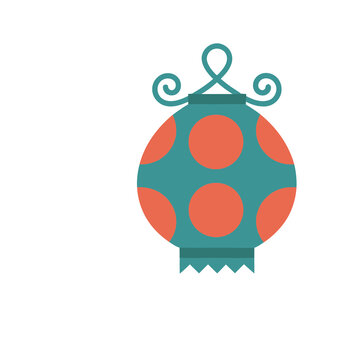 Teal and orange polka dot lantern