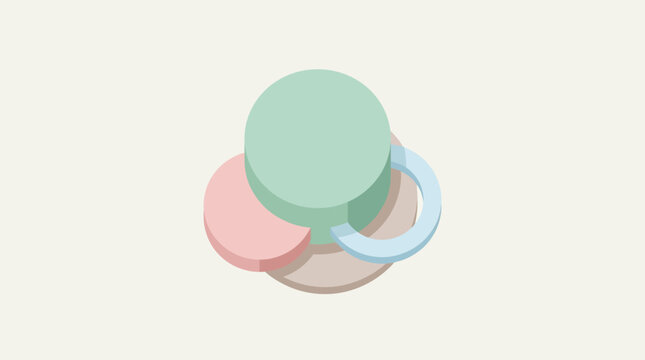 Abstract overlapping pastel colored circles design.