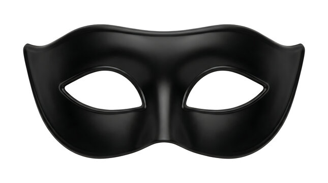 Black Masquerade Eye Mask Isolated on White Background