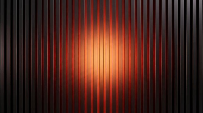 Vertical metal slats with glowing orange and red center spotlight