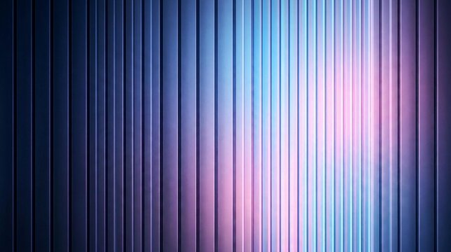 Vertical metallic ribbed texture with blue and pink gradient lighting
