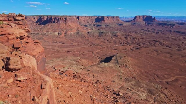 Panoramic sunset view across desert canyons from Murphy Point