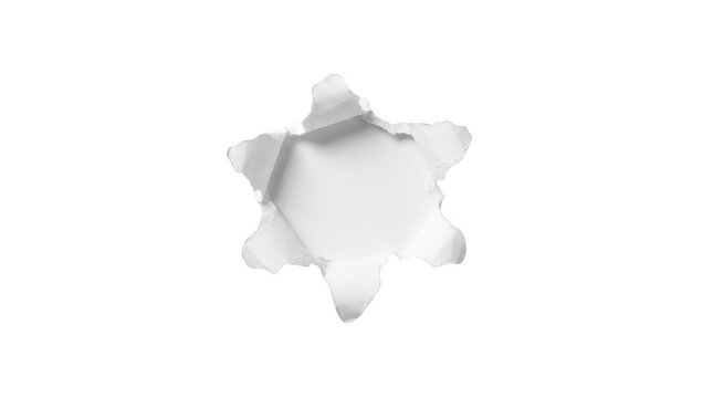 Torn paper hole isolated on transparent background
