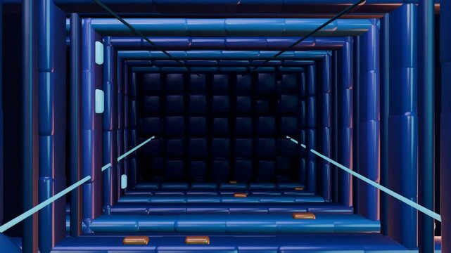 Indigo Rounded Square Perspective Corridor