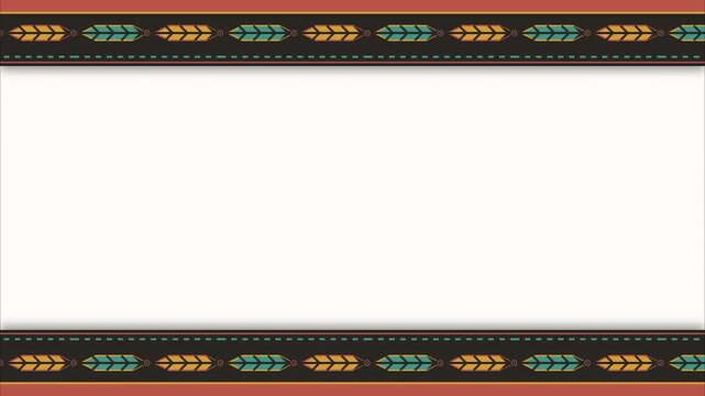 Tribal feather borders ornaments ethnic native american pattern style decorative elements for indigenous peoples' day celebration