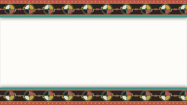 Indigenous peoples' day ethnic pattern border design promotional presentation background template graphic layout