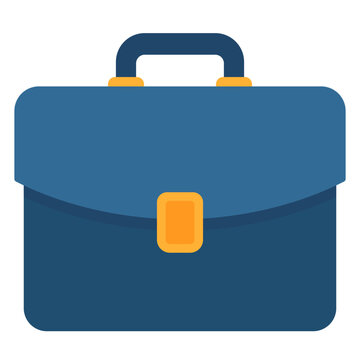 Business briefcase portfolio leather bag icon flat vector illustration