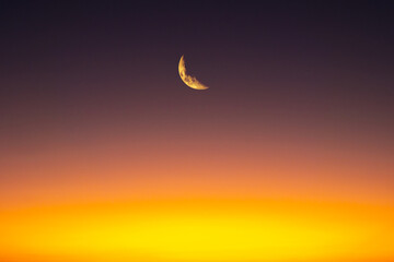 Background night sky of with crescent moon,and stars .Background Greeting card for the holy month of Ramadan of islam  © Media 