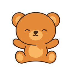 Fototapeta premium Cute cartoon teddy bear waving