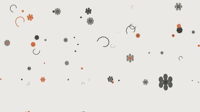 Seamless loop muted orange ornamental medallion motion background