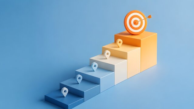 Business Goal Achievement And Step By Step Milestone Roadmap Concept