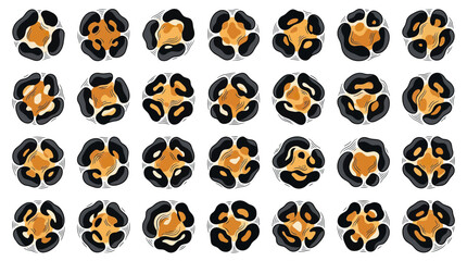 Obraz premium Leopard Print Spots Isolated Transparent Background Pattern