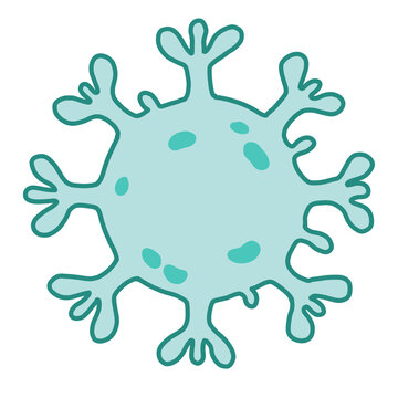 Cute dendritic cell or immune system antigen presenting cell biology illustration isolated 