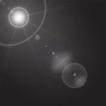 Flare effect vector asset. Lens flare light beam burst bright glow flash shine optical sunshine ray glowing sunburst radiance backdrop overlay illumination icon concept.
