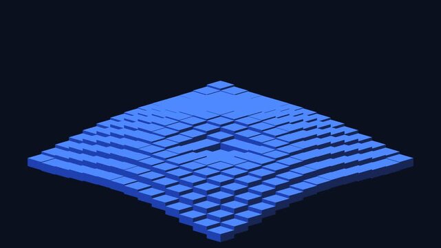 Isometric 3D Cube Matrix Wave Motion Background