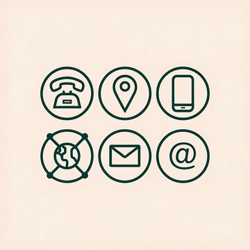 Flat icons set of communication contact methods
