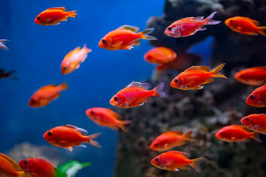 H&uuml;bsche Rotbarsche in einem Aquarium