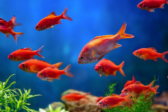 H&uuml;bsche Rotbarsche in einem Aquarium
