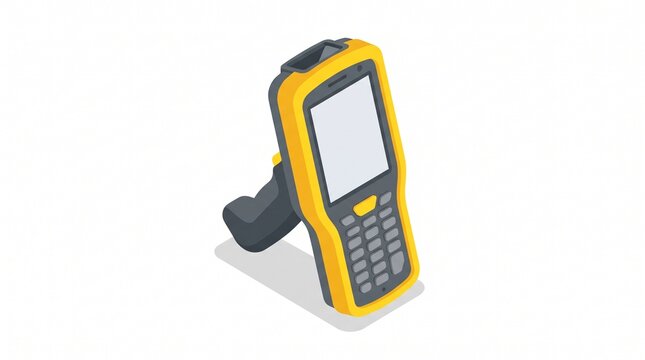 Isometric rugged handheld delivery scanner with a pistol grip