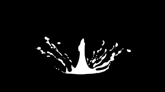 Fluid water splash explosion, 2D hand drawn cartoon splash, bubbles drip style, liquid blast animation effects, flash FX flow burst on black screen background.
