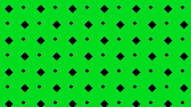 Vibrant lime green background featuring a seamless geometric pattern of alternating black diamonds and small square dots