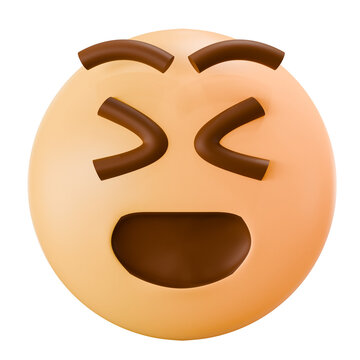 3D Grinning Squinting Emoji Face with Open Mouth Laughing