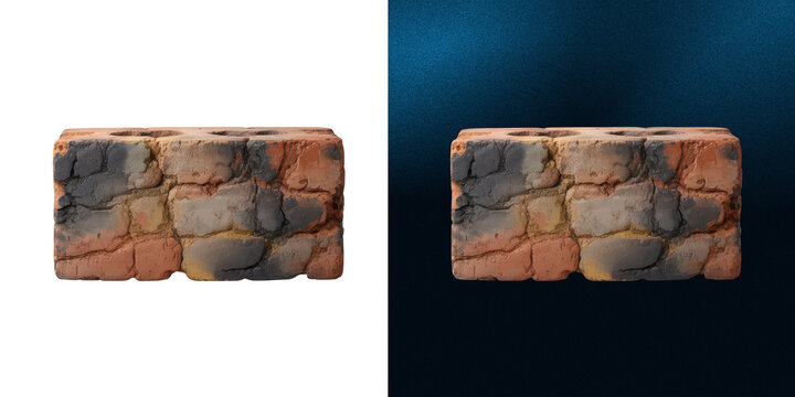 Weathered red brick wall section showing age and soot discoloration.