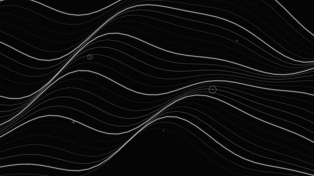 Abstract futuristic dark wave lines pattern background with glowing minimalist design elements and modern digital aesthetics