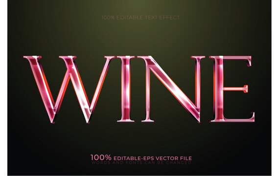 wine Pink Metallic Editable Text Effect