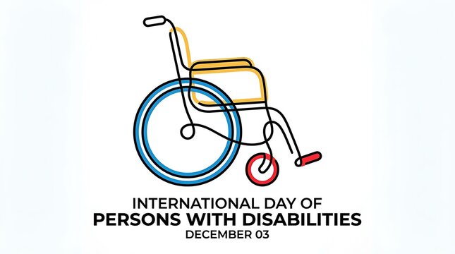 International day of persons with disabilities illustration with a wheelchair disability wheelchair accessibility inclusion
