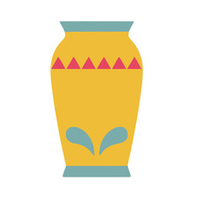 Fototapeta premium Yellow vase with geometric pattern