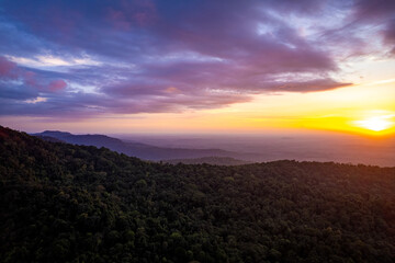 Obraz premium Sunset in the mountains, Western Ghats, Karnataka, India