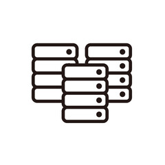 Fototapeta premium サーバーを積み重ねたデータセンター・サーバー管理アイコン