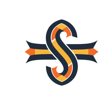 Stylized letter S logo with ribbon