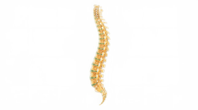 Human Spine Vertebral Column Side View Anatomy Medical Illustration