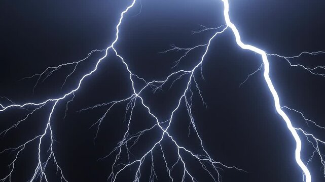 Electric lightning striking during a dark storm with dramatic energy for cinematic backgrounds