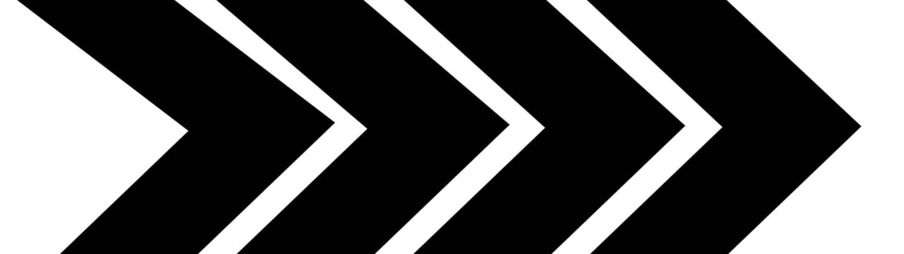 Swipe right directional left arrow sign.bright black light arrows pointing to the right. Flashing direction indicators. render of glowing neon arrows on a white background
