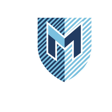 Shield with letter M logo