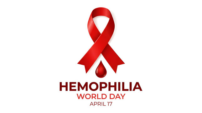 World Hemophilia Day April 17 red ribbon awareness illustration