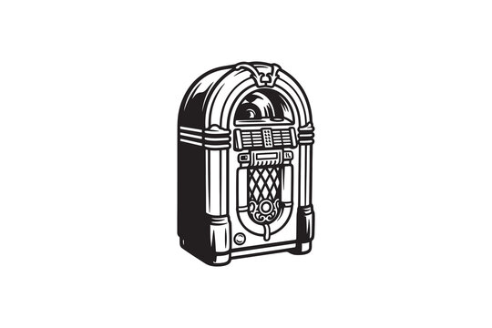 Vintage Retro Musical Jukebox Illustration