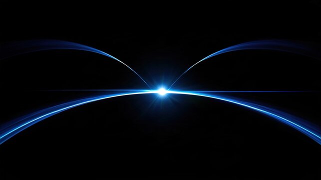 midpoint. Two parallel electric blue arcs connecting with a bright flash. STEM education sheets, lab safety posters, designed for biotech research communications, supports STEM education.