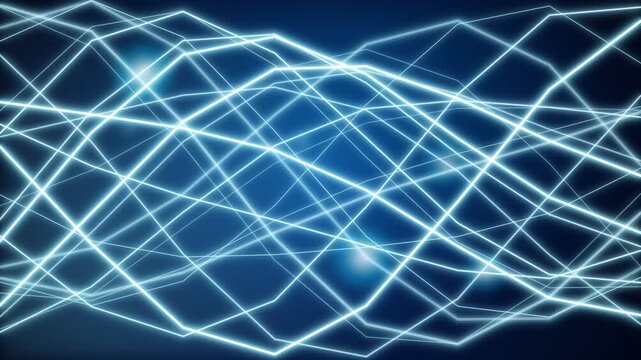 Abstract glowing blue digital lines network concept with complex tech wave patterns and modern electronic energy design