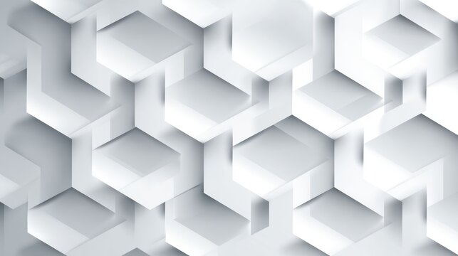 White 3D Geometric Patterned Background Design.