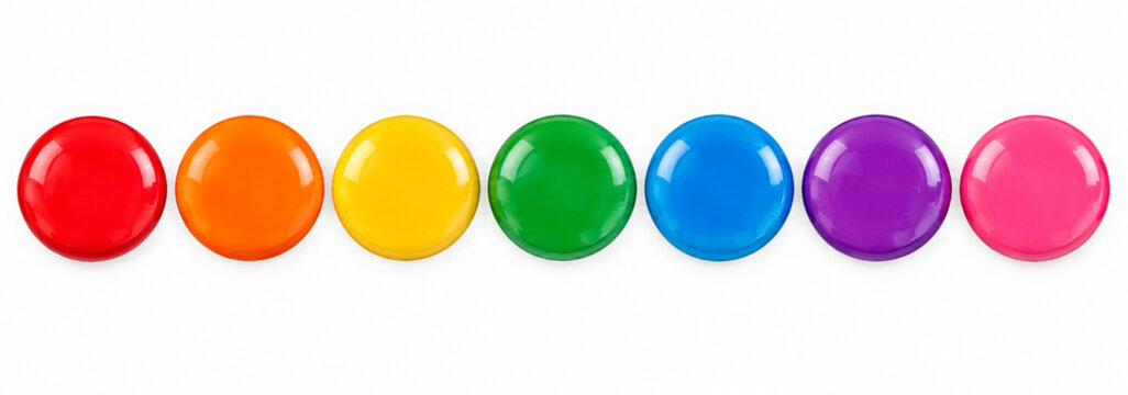 Boutons couleurs arc-en-ciel 