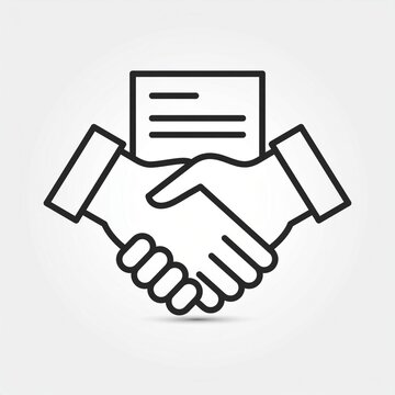 Freelance contract handshake icon