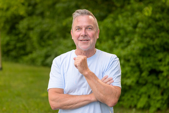 Confident Senior Standing With Confidence