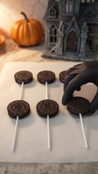 Halloween, chocolate candy on a table